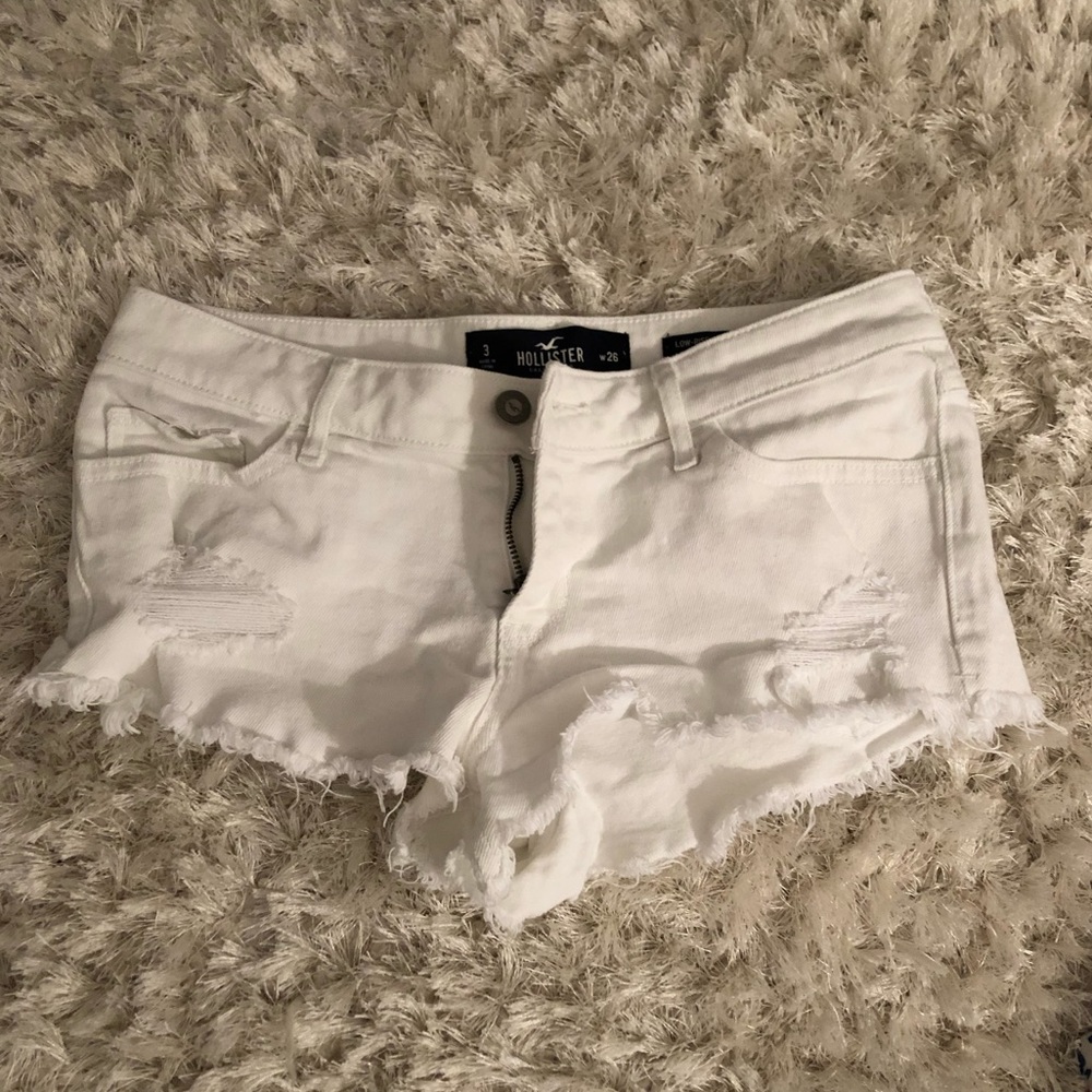 White Hollister ripped jeans